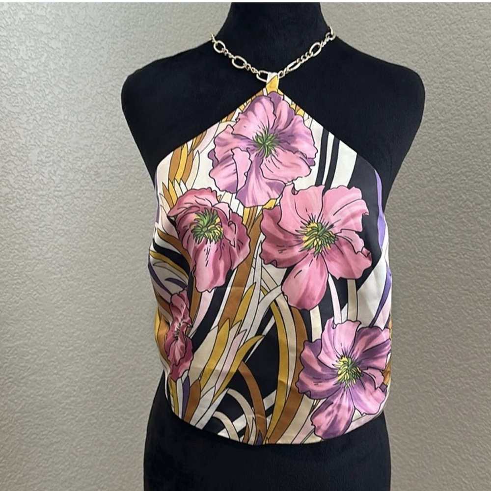Guess by Marciano Morning Glory Scarf Halter Top - Picture 3 of 8